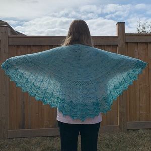 NEW Hand Knit Lace Shawl Wrap One of a Kind Artisan Exquisite Hand Crafted